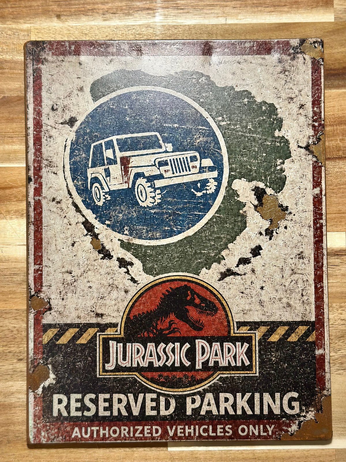Jurassic Park Reserved Parking Sign