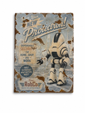 RobCo Protectron Weathered Metal Wall Art | Retro Fallout-Inspired Sign