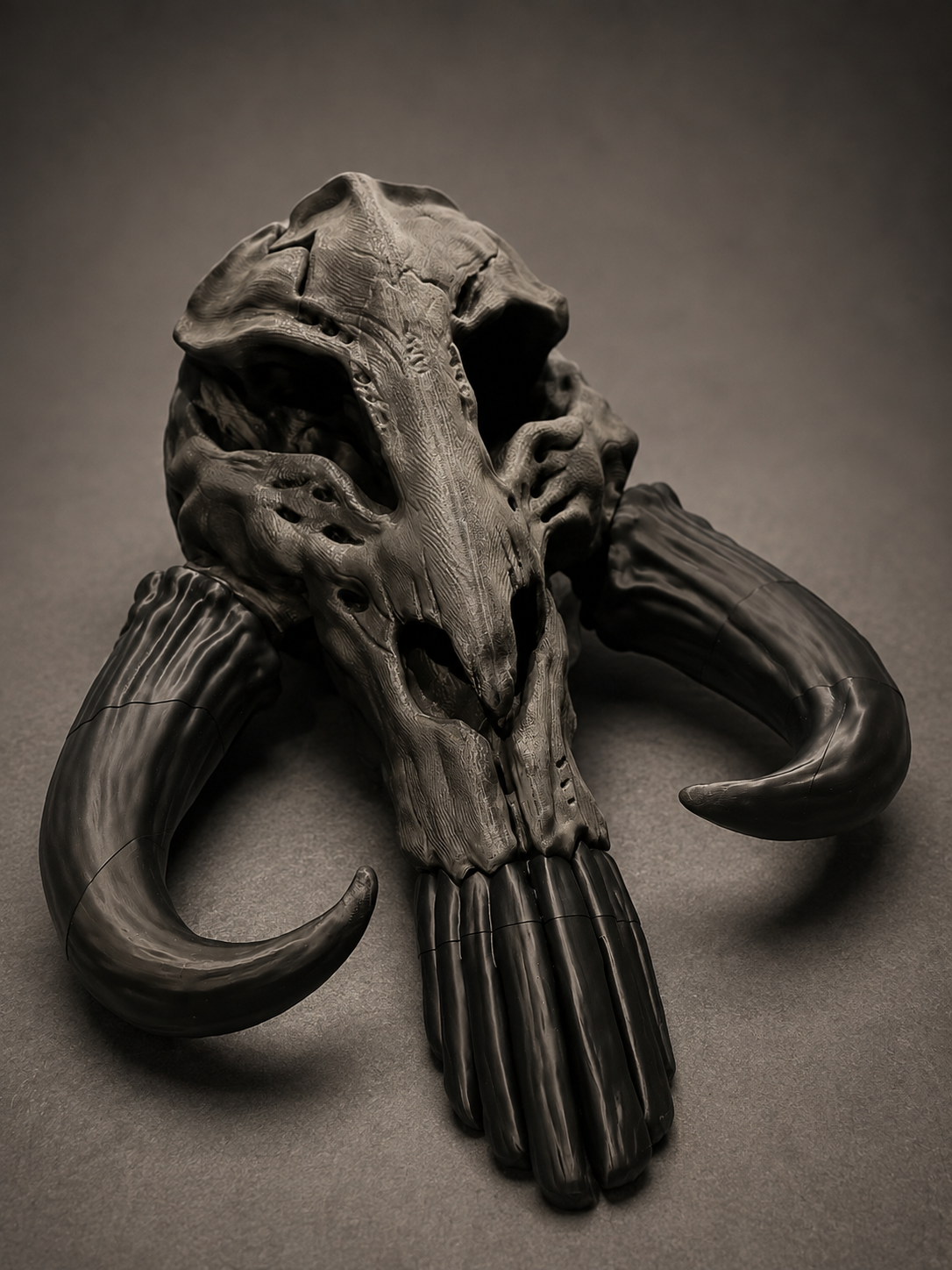 Three-foot horned skull supplied as an unfinished large-format print